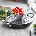 GreenPan Healthy Ceramic Nonstick 12" Everyday Frying Pan with 2 Handles and Lid, PFAS-Free, Multi Clad, Induction, Dishwasher Safe, Oven Safe, Black