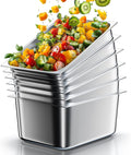 WantJoin Steam Table Hotel Pans 1/2 Half Size 6 Inch Deep 6 Pack, Stainless Steel Metal Tray Sets Food Storage Container for Restaurant Chafing Dishes Commercial Buffet Catering Supplies