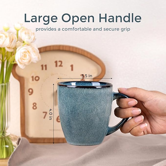 GBHOME Ceramic Coffee Mugs Set of 6, 12oz Stoneware Coffee Mugs Set For Dad Mom Women MEN, Light Weight Coffee Cups for Latte/Tea/Beer/Hot Cocoa, Dishwasher & Microwave Safe
