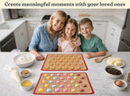 Macaron Silicone Baking Mats Set of 2, Half Sheet Nonstick Reusable Baking Sheet Liners for Macarons, Cookies and Pastry, Red