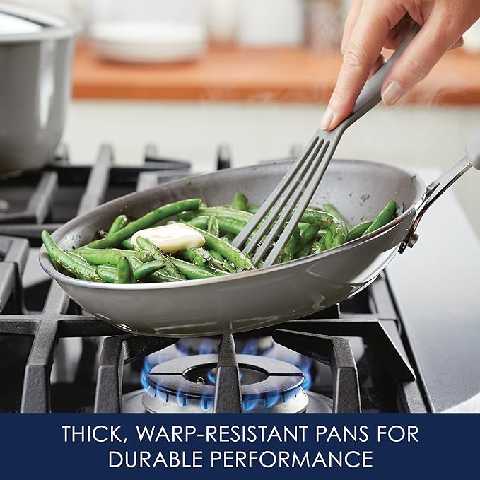 Rachael Ray Cook + Create Nonstick Frying Pan/Skillet, 10 Inch, Gray