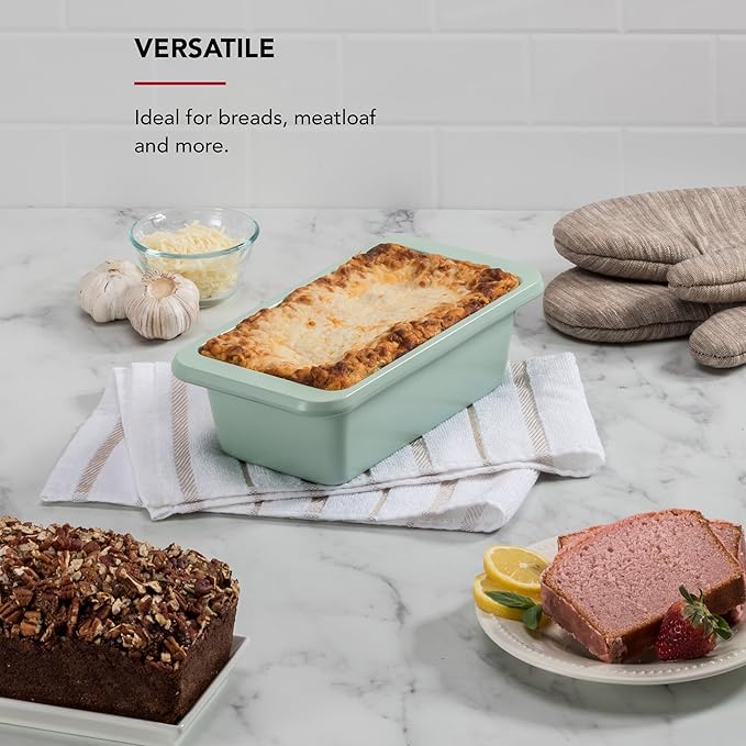 KitchenAid 9x5in Nonstick Aluminized Steel Loaf Pan, Pistachio (Pack of 6)