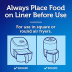 Reynolds Kitchens Air Fryer Liners Disposable, Unbleached Parchment Paper Sheets, 50 Count (Pack of 2)