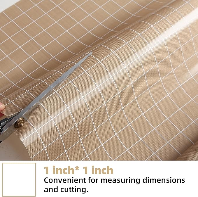 Silicone Baking Mat Roll 12IN*5FT Free Cutting, Non-Slip Pastry Mat, Non-Stick Reusable Air Fryer Liner, Oven Liners, Counter Mat, Freeze Dryer Mat, Easily Cut to Size Fit All Ovens Pans Tins Dishes