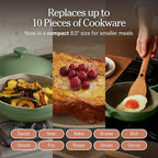Our Place Mini Always Pan | 8.5" Ceramic Pan with Modular Lid & Beechwood Spatula | Patented 10-in-1 Nonstick, Non-Toxic Cookware Made Without PFAS | Induction & Oven-Safe up to 450°F | Sage