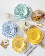 vancasso SELENE Plates and Bowls Set for 4, 12 Pieces Dinnerware Sets, Mircowave and Dishwasher Safe Dishes Set, Porcelain Pastel Dinnerware