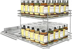 LYNK PROFESSIONAL® Pull Out Spice Rack Organizer for Inside Kitchen Cabinets - 10-3/8 inch Wide - Slide Out Drawer – Chrome Sliding Spice Organization for cabinet - Spice Racks - 2 Tier