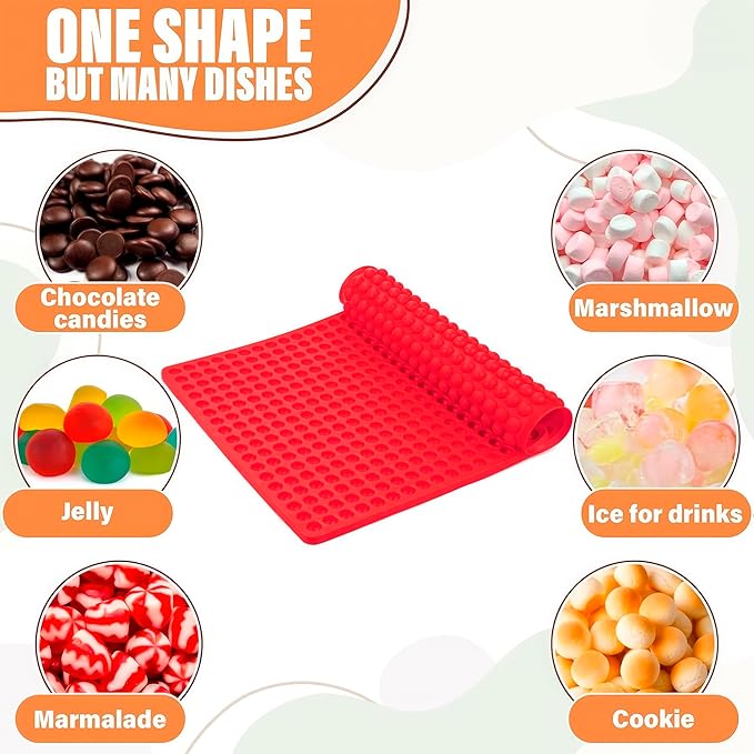 Chocolate Chip Mold with 468 Boba Cavities - 15,7"x11" Silicone Dog Treat Mold with Temperature Range from -40℉ to 446℉ - Versatile Silicone Dog Treat Molds for Baking and Freezing Treats & Chocolate