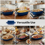 Enameled Cast Iron Oval Dutch Oven for Bread Baking，12"x8" Bread Pot with Lid，Ideal for Sourdough, Artisan Loaves & Family Meals，5 Qt