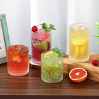 Moretoes Kitchen Hobnail Drinking Glasses Set of 6, 12 Oz Highball Glasses & 10 Oz Cocktail Glasses, Clear Embossed Boho Glass Cups Kitchen Bar Tumbler Glassware Set for Whiskey, Beer, Juice, Milk