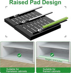 PAKETA 4 Pack Expandable Pull Out Cabinet Organizer, 21'' Deep Pull Out Drawers for Cabinets, Upgrade 3 Slide Rails Sliding Drawers for Cabinet with Adhesive Nano Film (Black, 21"D X 15-26"W ）