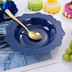 COLOSUS Navy Blue Plastic Party Bowls (60 Pack) 12 Oz Disposable Soup/Salad Bowl, Fancy Shatterproof Dinnerware for Catering, Holidays, Weddings, and Everyday Use