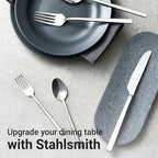 Essen Flatware Set for 8, 40-Piece 18/10 Stainless Steel Silverware Set, Modern Cutlery Set with Mirror Finish, Dishwasher Safe Kitchen Utensil Set, Mother’s Day Gift