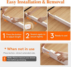 Lifewit 4 Pack 2.36" High Drawer Dividers 40-56cm/16-22 Adjustable Drawer Organizer for Clothes/Utensils, Expandable Drawer Separator in Dresser/Kitchen/Bedroom/Office Organization & Storage White