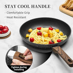 Frying Pan Nonstick - 9.5 Inch Frying Pan,Non Stick Skillet Egg Omelette Pan, Black Nonstick Non Toxic Cooking Pan,Oven Safe, Induction Compatible, PFOA Free