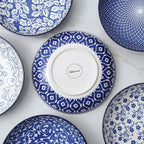 Selamica Ceramic Pasta Bowls Set 34 OZ, Large Salad Bowls 8.6 Inch Dinner Bowls for Kitchen, Wide Shallow Bowls Deep Plates for Pasta Soup, Microwave & Dishwasher Safe, Set of 6, Vintage Blue