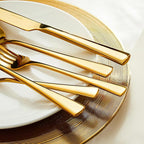 KINGSTONE Silverware Set for 8, 40-Piece Forged 18/10 Stainless Steel Flatware Set, Mirror Finish Cutlery Set Dishwasher Safe for Home, Restaurant, Wedding, Party,Gold