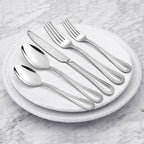 HaWare Silverware Set, 60-Piece Pearled Edge Stainless Steel Flatware for 12, Beading Tableware Cutlery Utensil for Home, Mirror Polished, Dishwasher Safe