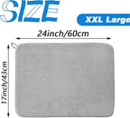 2 Pack Large Dish Drying Mat,24x17 Inch Absorbent Microfiber Dishes Drainer Mats,Dish Drying Pad for Countertops,Sinks,Draining Racks(Gray)