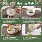 Matcha Whisk Set 5 Pcs, Matcha Kit Set Includes Matcha Bowl, Matcha Whisk and Holder, Bamboo Scoop and Sifter, Ceramic Matcha Set, Matcha Tea Set, Ideal Gift for Family/Friend (White)