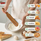 8 PCS Wooden Utensil Set with Holder, Spoon Rest, Durable Wooden Spoons for Cooking, Heat-Resistant, Comfort Grip,Easy to Clean, Non-stick Friendly, Ideal for Gifting