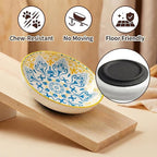 Ceramic Cat Food Bowls 6 Pack – Shallow Cat Bowl with Non-Slip Silicone Base, Whisker-Fatigue Dishes for Indoor Cats Puppy – Microwave Dishwasher Safe – 5.3 oz Cute Pet Plates for Wet Dry Food Water
