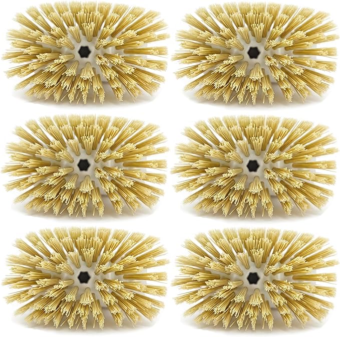 Dish Brush Refill Head for OXO Soap Dispensing Dish Brush, 6 Pack Dishwashing Brush Head Replacement, Khaki
