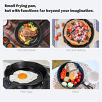 5.5 Inch Mini Cast Iron Skillet With Handle Hanging Hole Uncoated Oven Safe Small Pan Cookware Casserole Dish For Kitchen Indoor Outdoor Picnic (5.5×5.5×1.2 Inch)