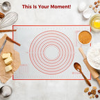 Nonstick Silicone Pastry Mat Extra Large 28''×20'' with Measurements, Food Grade Silicone Baking Mat, Non-Slip Dough Rolling Mat for Counter, Oven Liner, Fondant/Pie Crust/Sourdough Bread Baking
