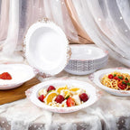 100PCS Rose Gold Plastic Bowls - 12 oz Disposable Salad Bowls - Heavy Duty Disposable Soup Bowl - Fancy Plastic Ice Cream Bowl for Weddings Parties Catering Picnics Mother‘s Day