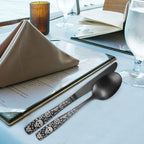 Pattern Matte Silverware Set for 8,40 Piece Gothic Black Flatware set,Skeleton Flower Bat Unique Pattern Design,Skull Knive Fork Spoon Spooky Utensils Cutlery,Halloween Party Supplies Event Tab
