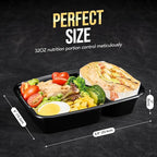 Glotoch 32oz 2 Compartment Meal Prep Container Microwave Safe, Food Prep Containers With Lids For Lunch/Deli/Takeout/Leftover, BPA-Free Freezer & Dishwasher Safe