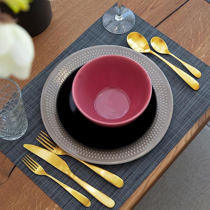 60 Pieces Gold Silverware Set for 12 Stainless Steel Shiny Gold Flatware Set for 12 Cutlery Tableware Set Utensil Set Include Mirror Polished Dinner Knife, Fork, Spoon for Home Restaurant and Wedding