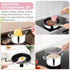 TeamFar 8 PCS Silicone Cooking Utensils - 446°F Heat Resistant Kitchen Silicon Utensils Set, Turner, Spatula, Spoon, Whisk, Kitchen Cooking Gadgets Tools for Nonstick Cookware, Dishwasher Safe-Pink