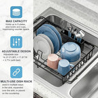 Expandable in Sink Dish Drying Rack - Adjustable Capacity Over The Sink Dish Drainer Drying Rack with Utensil Holder for Kitchen Counter, Drying Rack for Small Space,14.37“-21.06”L x 11.81“W x 3.74”D