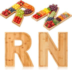Bucherry 2 Pcs RN Graduation Party Decoration 10'' Nursing Wooden Food Tray RN Letters Charcuterie Board Candy Cake Dessert Wood Serving Platter for Class of 2026 Congrats Grad Table Centerpiece Decor