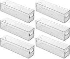 iDesign Stackable Fridge Bin with Handles - Ideal for Freezer or Pantry, Set of 6, Clear, Made in USA