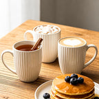 14oz Ceramic White Coffee Mugs Set Of 6 - Porcelain Coffee Mugs Set - Cups For Latte, Hot Tea, Cappuccino, Mocha, Cocoa, White