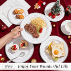 WDF Partyware 350 Pcs Silver Plastic Plates - Silver Dinnerware Set of 50 Dinner Plates 50 Dessert Plate 50 Silverware 50 Napkins 50 Cups for Christmas Party&Wedding