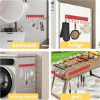 Magnetic Spice Rack Organizer for Fridge Seasoning Organizer for Kitchen storage with Screw Magnetic Shelf with Hook for Refrigerator and Oven (4pack1hook-Red)