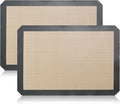 Silicone Baking Mat Set, Non-Stick Reusable Food-Grade Oven Liners, Half Sheet Size 16.54 x 11.62 Inch, Grey, 2 Pack