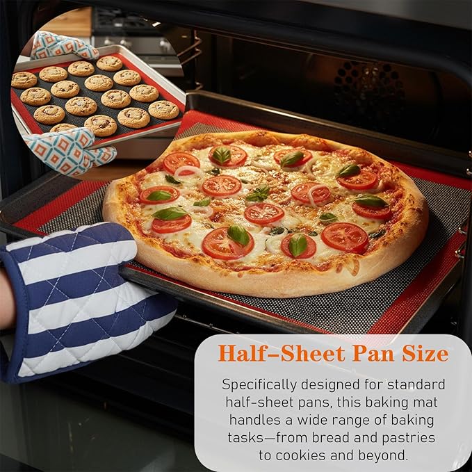 2 Pcs Perforated Silicone Baking Mats 15.7"*11.7" Silicone Baking Sheet Reusable Cooking Mat Breathable Mesh Cookie Mat for Cookies, Bread and Pastry, Bakings Supplies for Oven