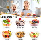 Qeirudu 8 oz Small Clear Plastic Bowls, 100 Pack Disposable Hard Plastic Party Serving Bowls for Fruit, Desserts, Parfaits, Ice Creams, Snacks