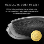 HexClad Hybrid Nonstick 12-Quart Stockpot with Tempered Glass Lid, Stay-Cool Handles, Dishwasher-Friendly, Oven-Safe Up to 900°F, Induction Ready, Compatible with All Cooktops