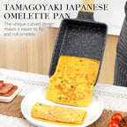 GiPP Tamagoyaki Egg Pan - 5" x 7" Japanese Omelette Pans, Non Stick Frying Pan with Heat-Resistant Handle, Healthy Grey Granite Cookware, Compatible with All Stovetops, PFOS PFOA Free