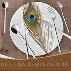 48-Piece Silverware Set, Stainless Steel Flatware Set for 8 - Service for 8 Includes Knives, Forks, Spoons & Teaspoons, Mirror Polished, Dishwasher Safe