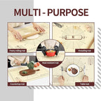 Silicone Baking Mat, Extra Thick Dough Rolling Pad with Measurements and Edge Heightening, Non-stick Food Grade Silicone Pastry Mat for Pastry, Bread, Cookies (Beige Edge Up, 20"L x 28"W)