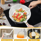 Onader Silicone Cooking Utensils Set, 6 Pieces Kitchen Utensils for Cooking, White Kitchen Utensils Gadget Set of Nonstick Cookware