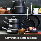All-Clad E7859064 HA1 Hard Anodized Nonstick Fry Pan Cookware Set, 10 Inch and 12 Inch Fry Pan, 2 Piece, Black