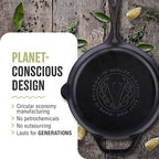 Victoria 10-Inch Cast Iron Skillet, Pre-Seasoned Cast-Iron Frying Pan with Long Handle, Made in Colombia